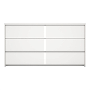 Tvilum Next White 6 Drawer Double Dresser