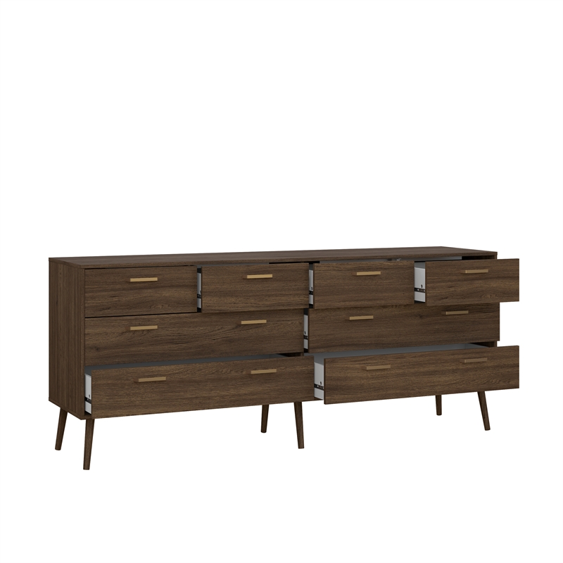 Tvilum Tone Mocha Oak 8 Drawer Double Dresser