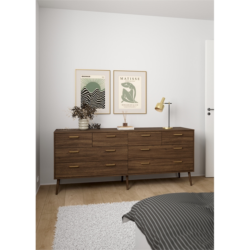 Tvilum Tone Mocha Oak 8 Drawer Double Dresser