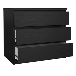 Tvilum Scottsdale Black Woodgrain 3 Drawer Chest