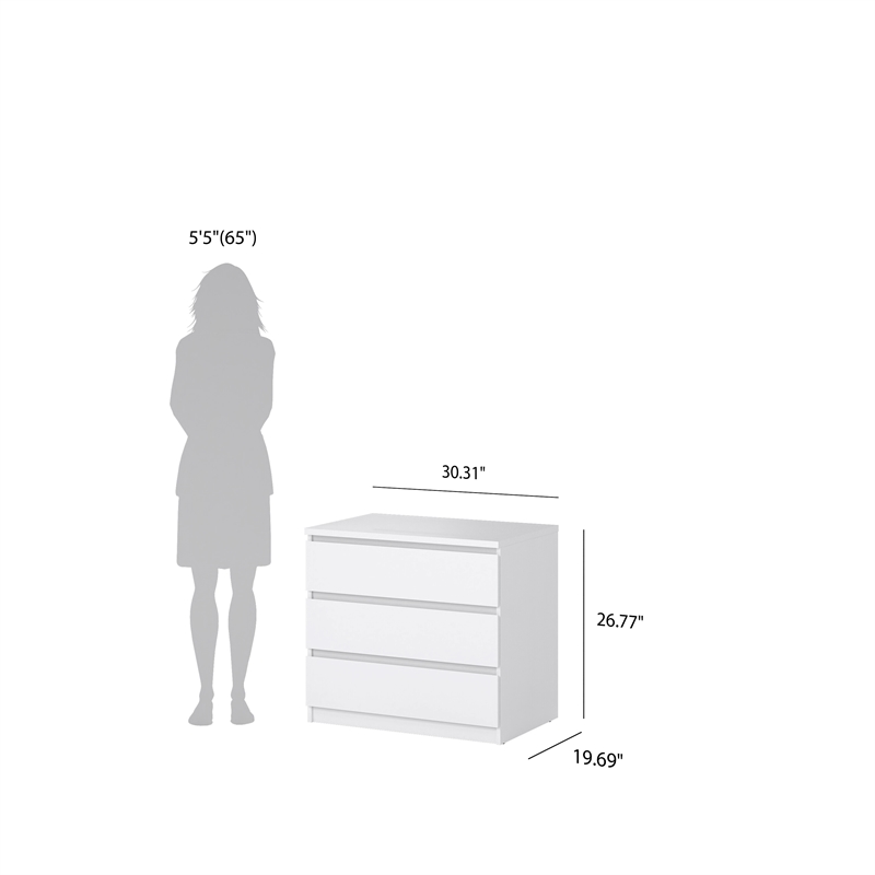 Tvilum Scottsdale White High Gloss 3 Drawer Chest