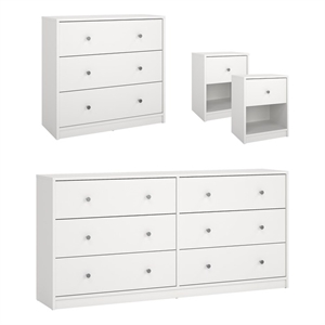 Tvilum Portland White 4-Piece Bedroom Set