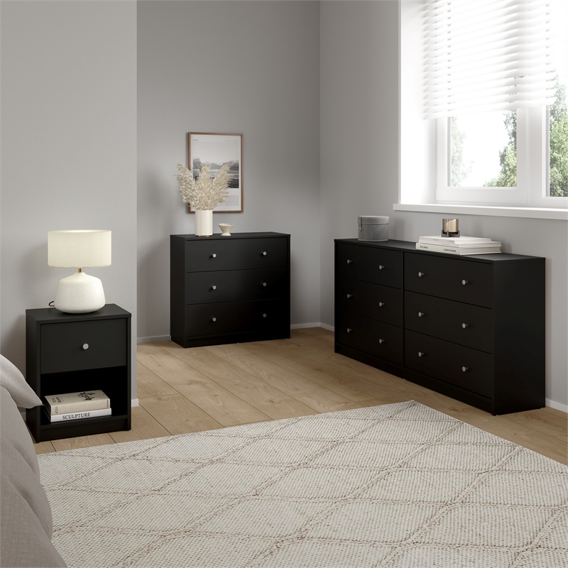 Tvilum Portland Black 4-Piece Bedroom Set