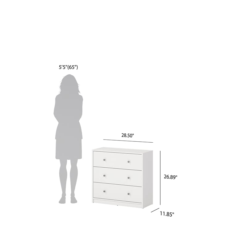 Tvilum Portland White 3-Piece Bedroom Set