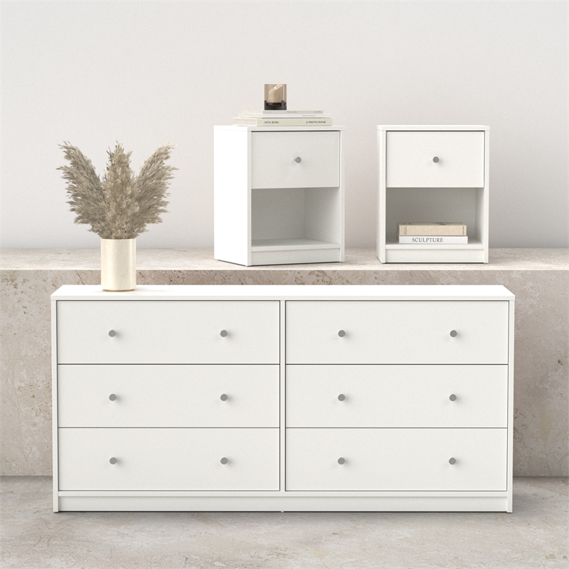 Tvilum Portland White 3-Piece Bedroom Set