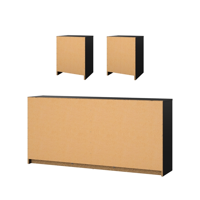 Tvilum Portland Black 3-Piece Bedroom Set