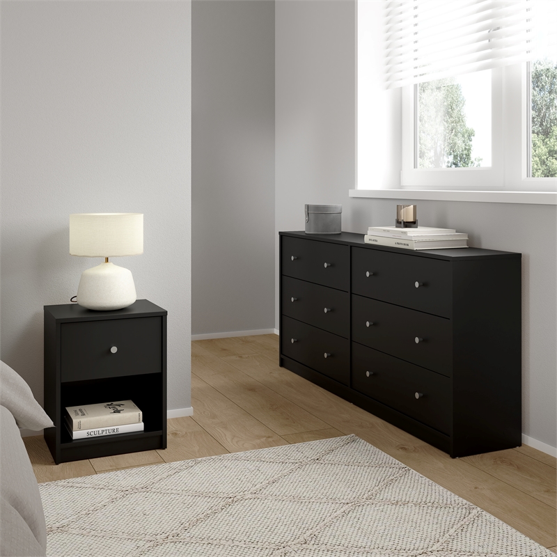 Tvilum Portland Black 3-Piece Bedroom Set