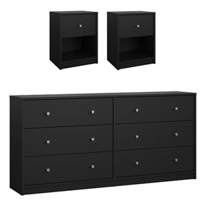 Tvilum Portland Black 3-Piece Bedroom Set