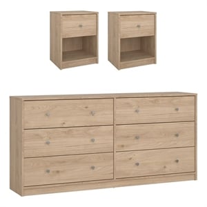 Tvilum Portland Jackson Hickory 3-Piece Bedroom Set