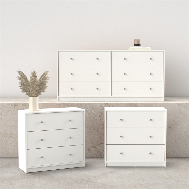 Tvilum Portland White 3-Piece Bedroom Set