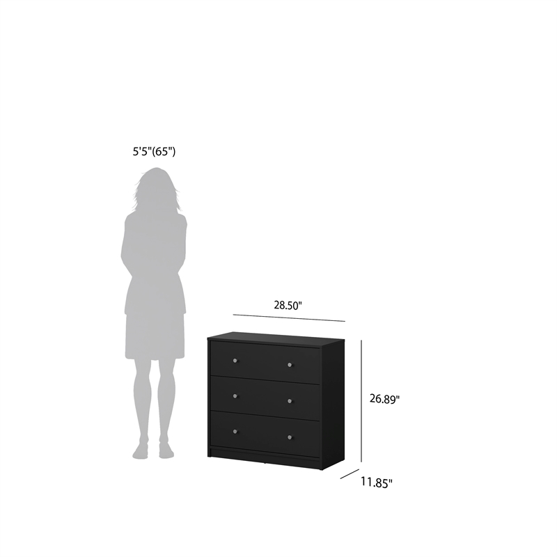 Tvilum Portland Black 3-Piece Bedroom Set