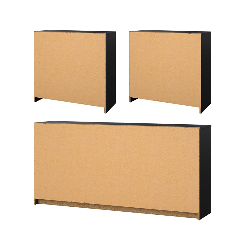 Tvilum Portland Black 3-Piece Bedroom Set