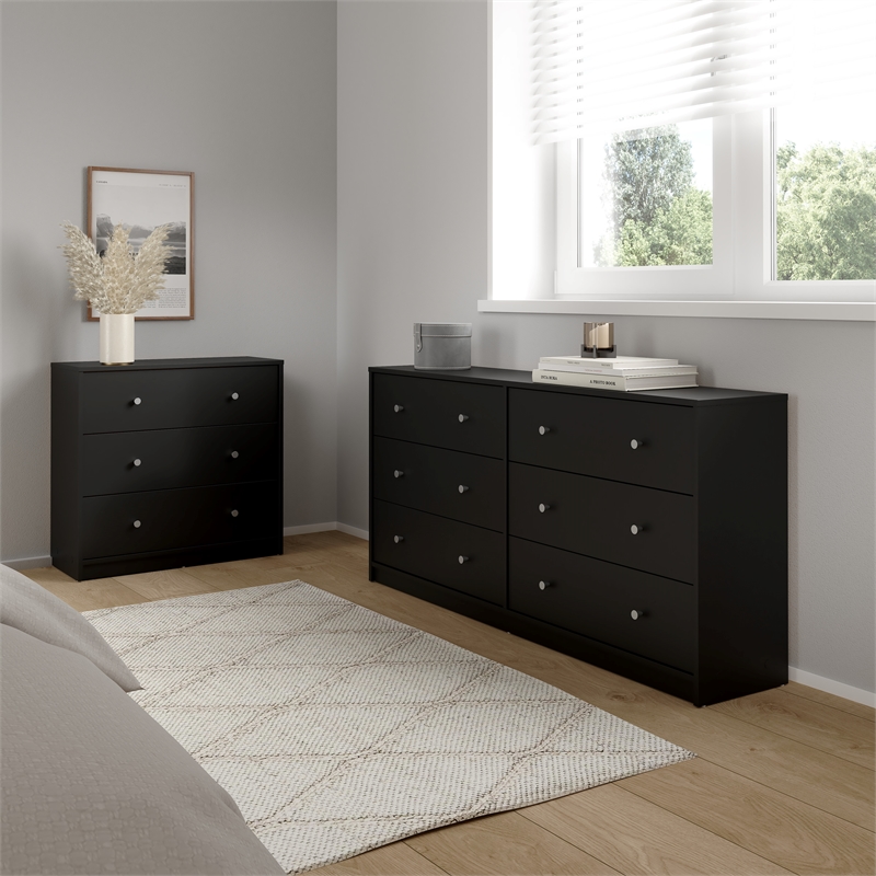 Tvilum Portland Black 3-Piece Bedroom Set