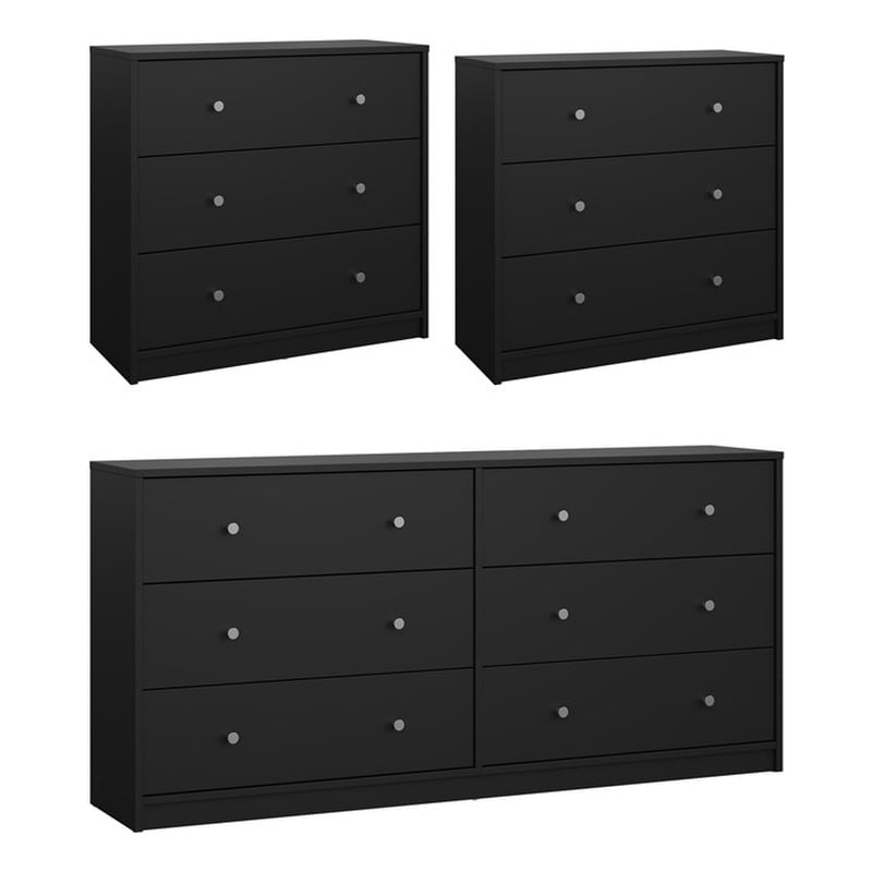 Tvilum Portland Black 3-Piece Bedroom Set