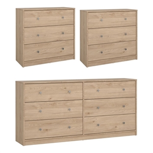 Tvilum Portland Jackson Hickory 3-Piece Bedroom Set