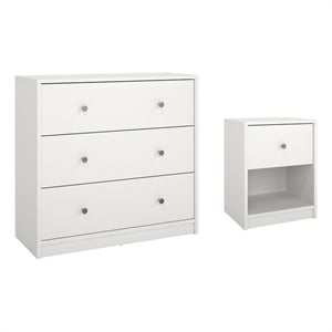 Tvilum Portland White 2-Piece Bedroom Set