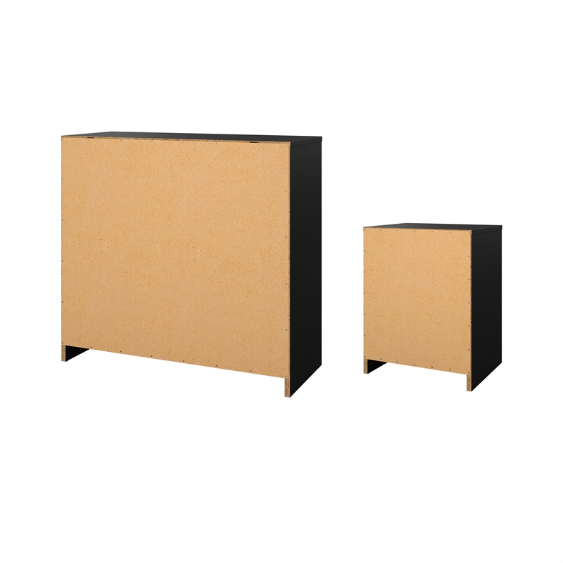 Tvilum Portland Black 2-Piece Bedroom Set - Nightstand And Chest
