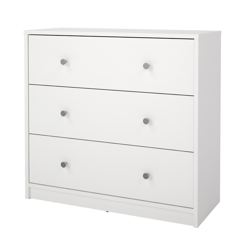 Tvilum Portland White 3-Piece Bedroom Set - Chest And Nightstand Set Of 2