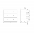 Tvilum Portland White 3-Piece Bedroom Set - Chest And Nightstand Set Of 2