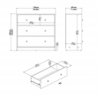 Tvilum Portland Black 3-Piece Bedroom Set - Chest And Nightstand Set Of 2