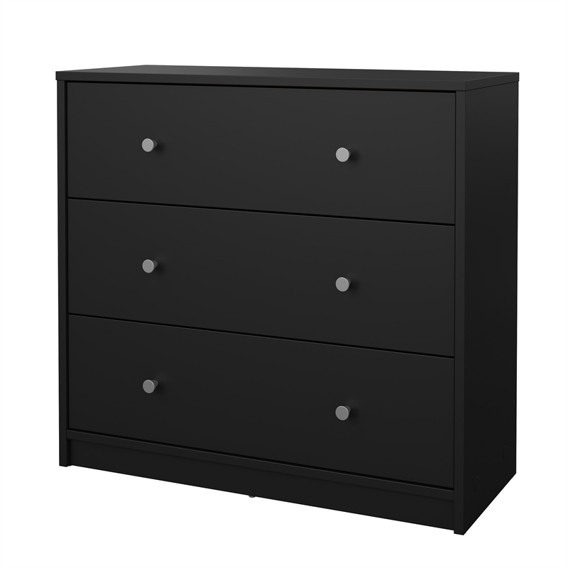 Tvilum Portland Black 3-Piece Bedroom Set - Chest And Nightstand Set Of 2
