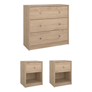Tvilum Portland Jackson Hickory 3-Piece Bedroom Set
