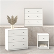 Tvilum Portland White 3-Piece Bedroom Set - Nightstand And Chest Set Of 2
