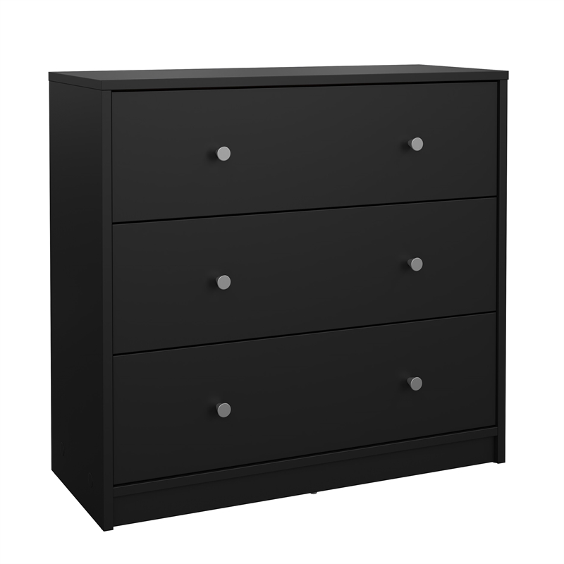 Tvilum Portland Black 3-Piece Bedroom Set - Nightstand And Chest Set Of 2