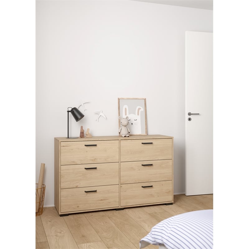 Tvilum  Sofia Jackson Hickory 6 Drawer Double Dresser