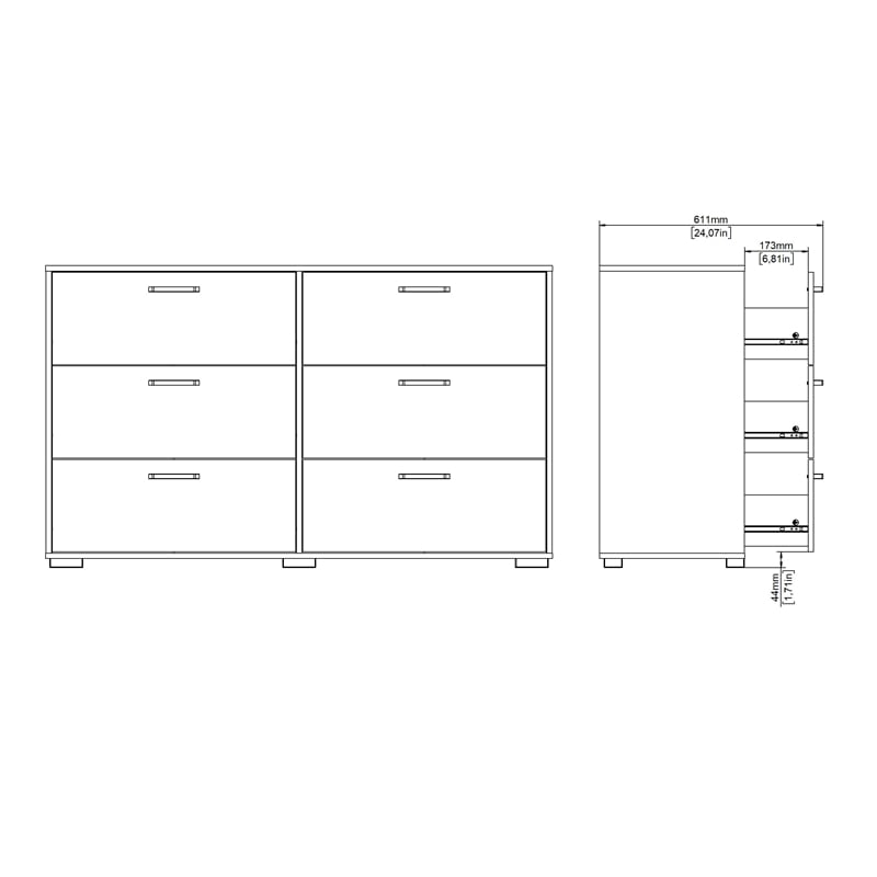 Tvilum  Sofia Jackson Hickory 6 Drawer Double Dresser