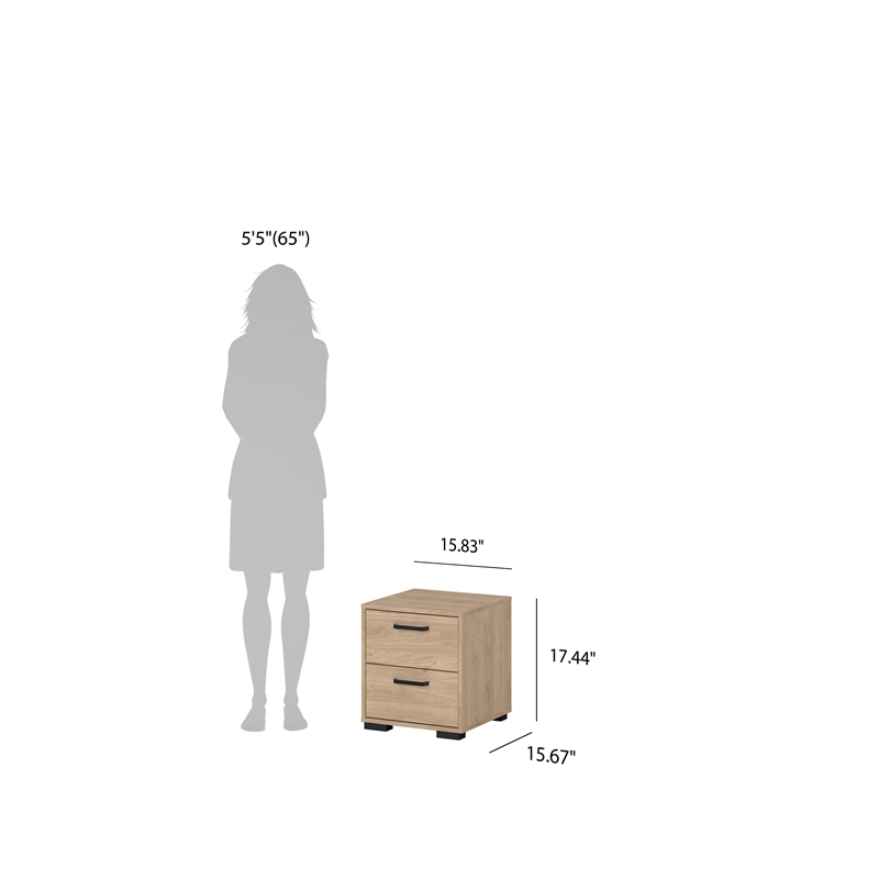 Tvilum  Sofia Jackson Hickory 2 Drawer Nightstand