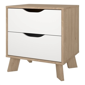 Tvilum Ikast Jackson Hickory/White 2 Drawer Nightstand