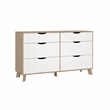Tvilim Ikast Jackson Hickory/White 6 Drawer Double Dresser