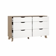 Tvilim Ikast Jackson Hickory/White 6 Drawer Double Dresser