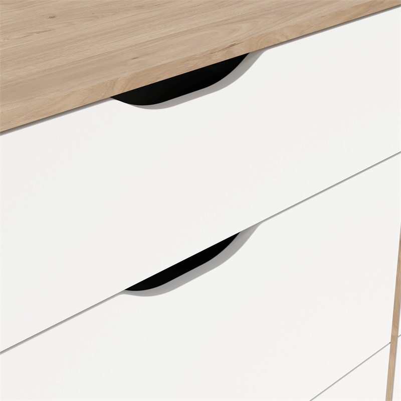 Tvilim Ikast Jackson Hickory/White 6 Drawer Double Dresser