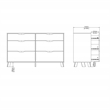 Tvilim Ikast Jackson Hickory/White 6 Drawer Double Dresser