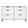 Tvilim Ikast Jackson Hickory/White 6 Drawer Double Dresser