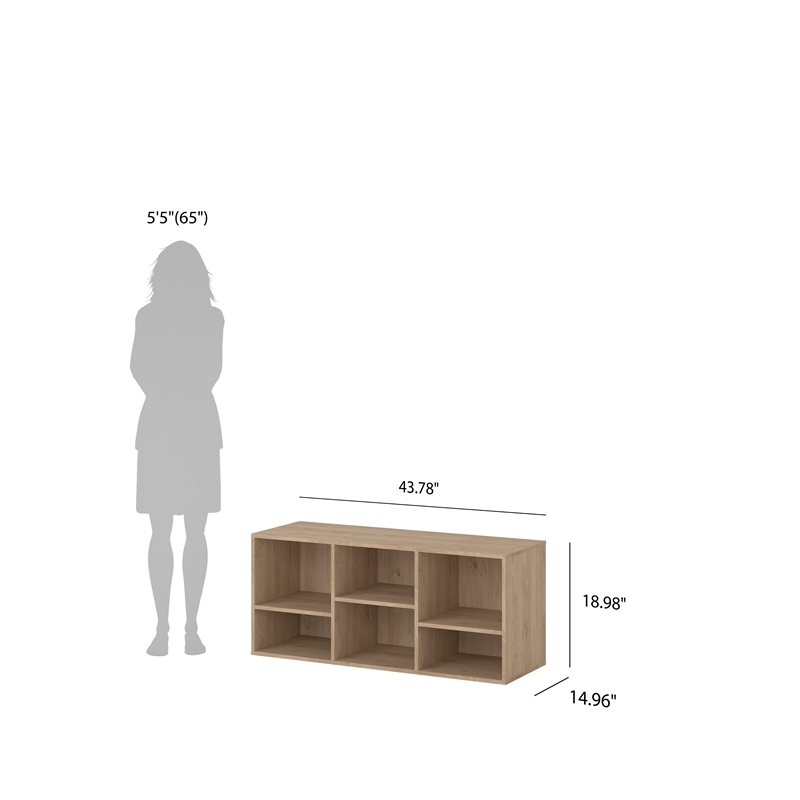 Tvilum Hyper Jackson Hickory 6 Cubby Bench