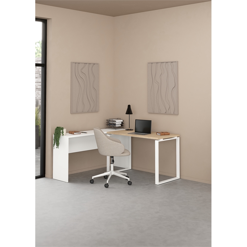 Tvilum Sign Home Office Writing Desk in Jackson Hickory/Matte Gray