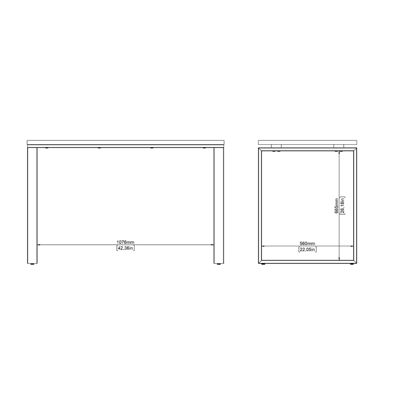 Tvilum Sign Home Office Writing Desk in Jackson Hickory/Matte Gray