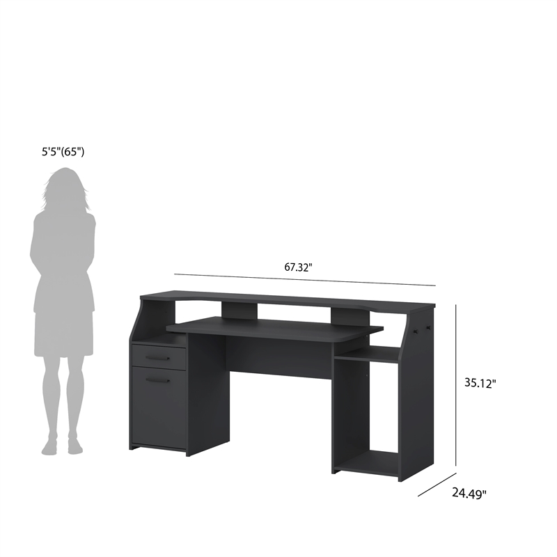 Tvilum Function Plus Matt Grey Gaming Desk