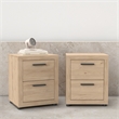 Tvilum Mira  Jackson Hickory 2 Drawer Nightstand - Set of 2