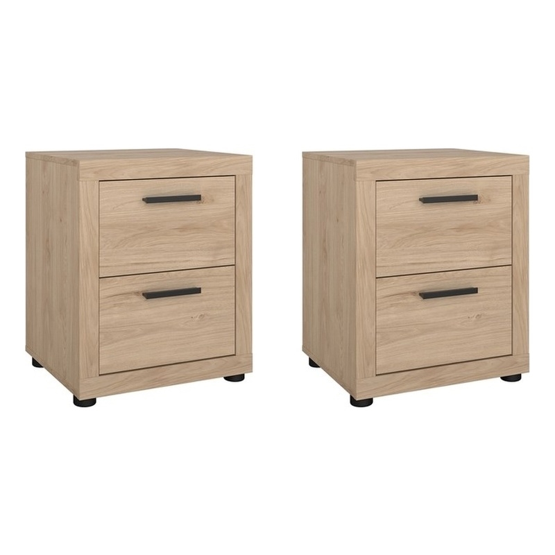 Tvilum Mira  Jackson Hickory 2 Drawer Nightstand - Set of 2