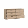 Tvilum Mira Jackson Hickory 6 Drawer Double Dresser + Nightstand Set Of  2