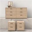 Tvilum Mira Jackson Hickory 6 Drawer Double Dresser + Nightstand Set Of  2