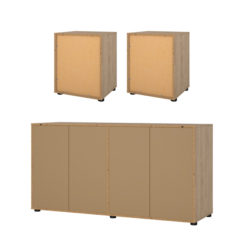 Tvilum Mira Jackson Hickory 6 Drawer Double Dresser + Nightstand Set Of  2