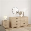 Tvilum Mira Jackson Hickory 6 Drawer Double Dresser + Nightstand Set Of  2