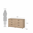 Tvilum Mira Jackson Hickory 6 Drawer Double Dresser + Nightstand Set Of  2
