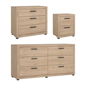 Tvilum Mira  Jackson Hickory 3-Piece Bedroom Set