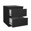 Tvilum Naia Black Woodgrain 2 Drawer Nightstand - Set of 2